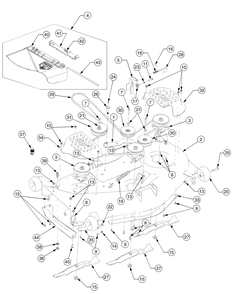 Mower Deck 50 Inch Diagram and Parts List for RZT50 17BA5A7P709-17BA5A7P710-17BA5A7P712 Cub Cadet Lawn Tractor